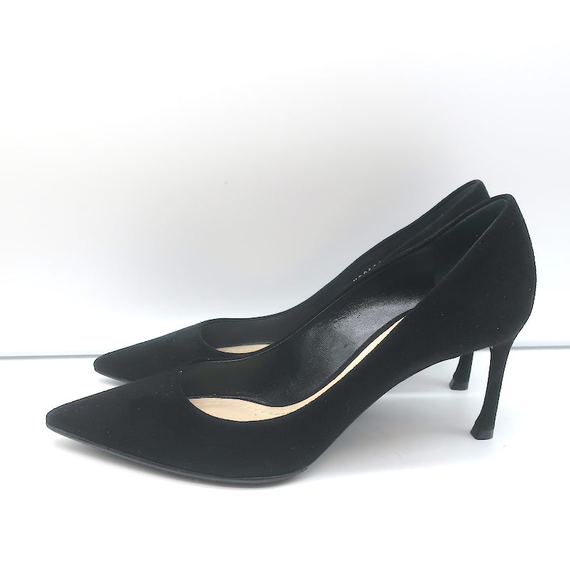 Estilo Mery Black Suede Heels – La Femme Shoes