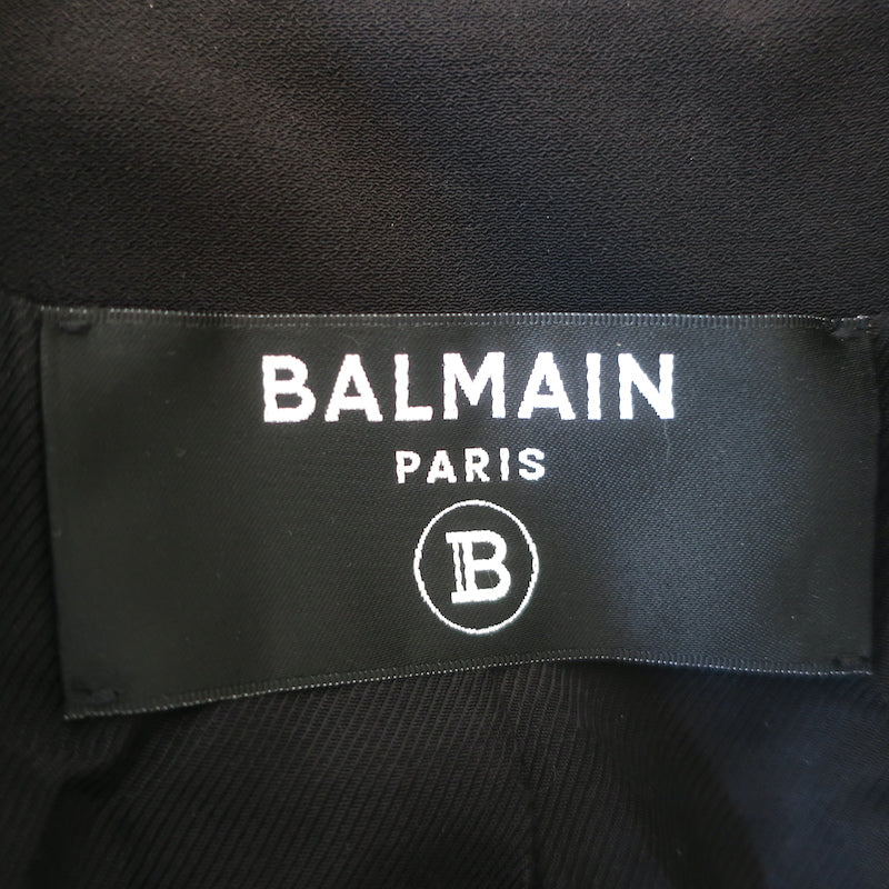 Balmain Sequined Tweed Crystal-Embellished Jacket Black Size 38