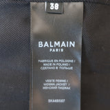 Balmain Sequined Tweed Crystal-Embellished Jacket Black Size 38