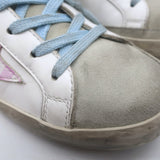 Golden Goose Superstar Gingham Star Sneakers White/Pink Metallic Leather Size 36