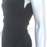 Bottega Veneta Strapless Midi Dress Black Stretch Wool Size 42