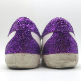 Golden Goose Superstar Glitter-Heel Sneakers White Leather & Purple Size 40