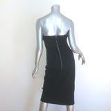 Bottega Veneta Strapless Midi Dress Black Stretch Wool Size 42