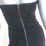 Bottega Veneta Strapless Midi Dress Black Stretch Wool Size 42