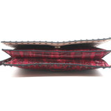 Valentino Rockstud Wristlet Clutch Bag Red Snakeskin