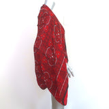 Alexander McQueen Stained Glass Print Bolero Shawl Red Silk One Size NEW