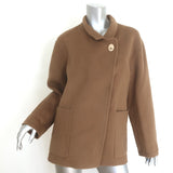 Maje Vottam Belted Wrap Jacket Camel Double-Faced Wool Size 36 NEW