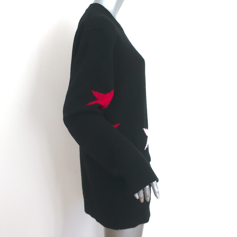 Givenchy Star Cutout Sweater Black &amp; Pink Wool Size Medium Oversize Pullover