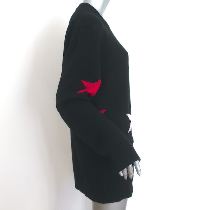 Givenchy Star Cutout Sweater Black &amp; Pink Wool Size Medium Oversize Pullover