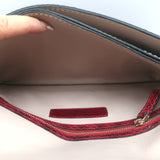 Valentino Rockstud Wristlet Clutch Bag Red Snakeskin