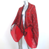 Alexander McQueen Stained Glass Print Bolero Shawl Red Silk One Size NEW