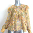 Isabel Marant Muster Ruffle Blouse Yellow Floral Print Size 40 Open-Back Top