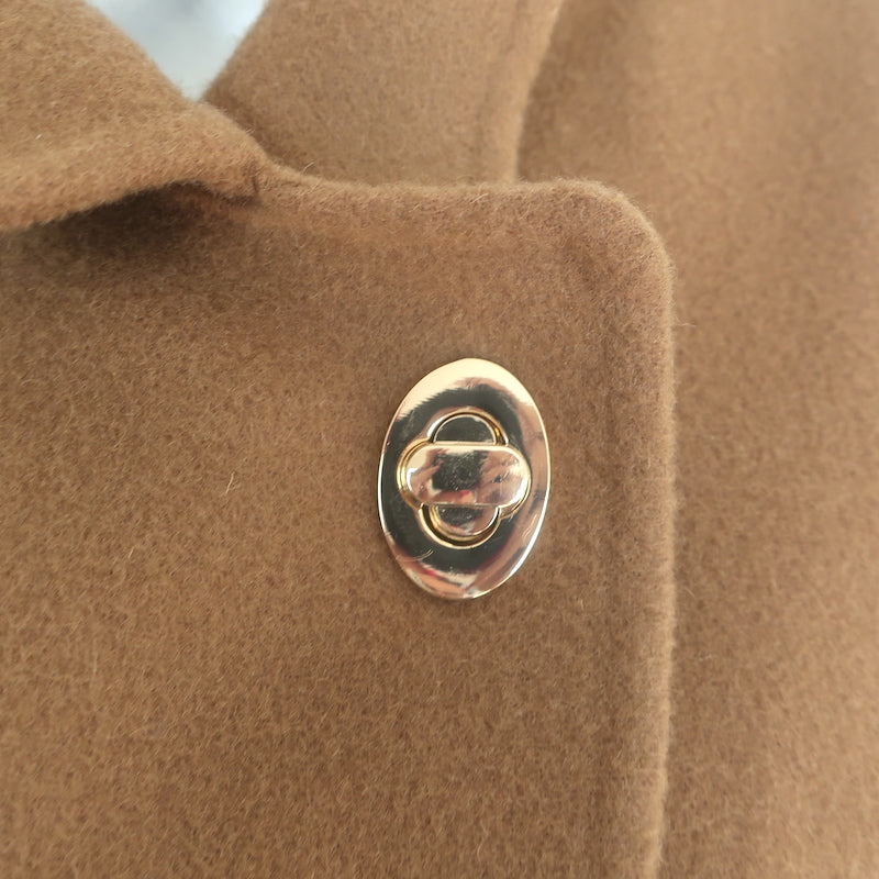 Maje Vottam Belted Wrap Jacket Camel Double-Faced Wool Size 36 NEW