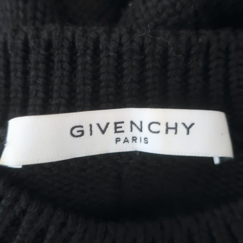 Givenchy Star Cutout Sweater Black &amp; Pink Wool Size Medium Oversize Pullover