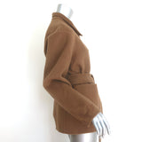 Maje Vottam Belted Wrap Jacket Camel Double-Faced Wool Size 36 NEW