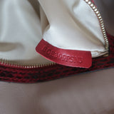 Valentino Rockstud Wristlet Clutch Bag Red Snakeskin