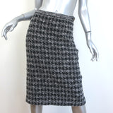 Christian Dior Houndstooth Tweed Skirt Suit Black/White Cotton-Blend Size US 2/4