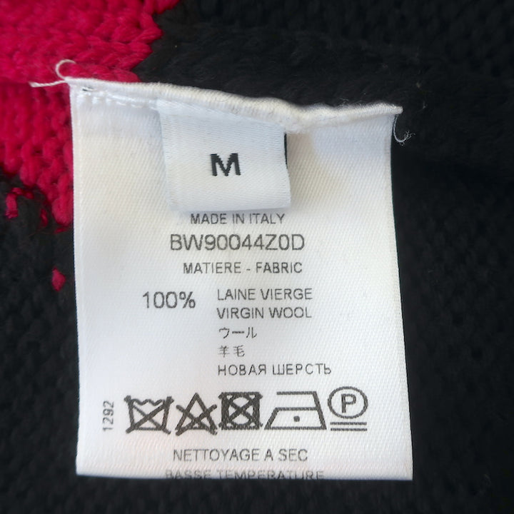 Givenchy Star Cutout Sweater Black &amp; Pink Wool Size Medium Oversize Pullover