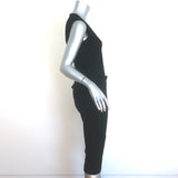 Bottega Veneta Sleeveless Ruffled Peplum Dress Black Wool Crepe Size 40