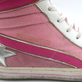 Golden Goose Slide High Top Sneakers Pink Canvas & Suede Size 40