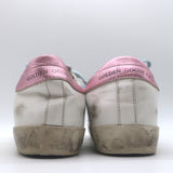 Golden Goose Superstar Gingham Star Sneakers White/Pink Metallic Leather Size 36