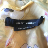 Isabel Marant Muster Ruffle Blouse Yellow Floral Print Size 40 Open-Back Top