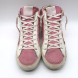 Golden Goose Slide High Top Sneakers Pink Canvas & Suede Size 40