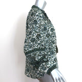 Veronica Beard Tassel Top Green Floral Print Size Large Long Sleeve Blouse
