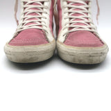 Golden Goose Slide High Top Sneakers Pink Canvas & Suede Size 40