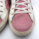Golden Goose Slide High Top Sneakers Pink Canvas & Suede Size 40