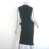 Bottega Veneta Sleeveless Ruffled Peplum Dress Black Wool Crepe Size 40