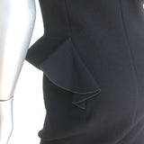 Bottega Veneta Sleeveless Ruffled Peplum Dress Black Wool Crepe Size 40
