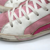 Golden Goose Slide High Top Sneakers Pink Canvas & Suede Size 40