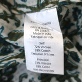 Veronica Beard Tassel Top Green Floral Print Size Large Long Sleeve Blouse