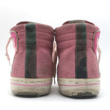 Golden Goose Slide High Top Sneakers Pink Canvas & Suede Size 40