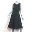 Donna Karan Sleeveless Midi Dress Black Tulle-Trimmed Sculpted Jersey Size 8
