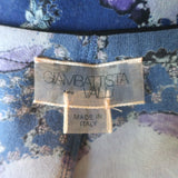 Giambattista Valli Trapeze Tank Top Navy/Purple Floral Print Chiffon Size 38