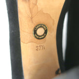 Loro Piana Platform Booties Black Leather & Suede Size 37.5 High Heel Ankle Boot