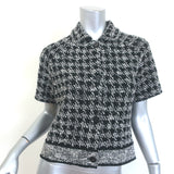 Christian Dior Houndstooth Tweed Skirt Suit Black/White Cotton-Blend Size US 2/4