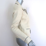 Sandro Lore Faux Pearl-Button Cardigan Ecru Stretch Knit Size 3