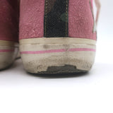 Golden Goose Slide High Top Sneakers Pink Canvas & Suede Size 40