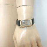 Vintage 1930s Longines 10k Gold-Filled Watch with Black Leather Band Unisex