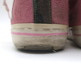 Golden Goose Slide High Top Sneakers Pink Canvas & Suede Size 40