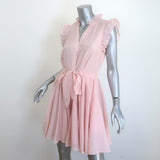 Xirena Leana Tie-Waist Mini Dress Soft Blush Cotton-Silk Size Extra Small NEW