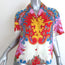 Etro Blooming Paisley Print Blouse Multicolor Silk Size 38 Short Sleeve Shirt