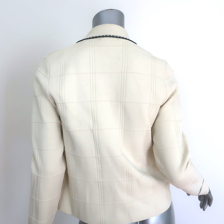 Sandro Lore Faux Pearl-Button Cardigan Ecru Stretch Knit Size 3
