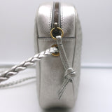 Gucci Trapuntata Small Camera Bag Silver Metallic Quilted Leather Crossbody