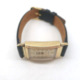 Vintage 1930s Longines 10k Gold-Filled Watch with Black Leather Band Unisex