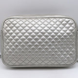 Gucci Trapuntata Small Camera Bag Silver Metallic Quilted Leather Crossbody