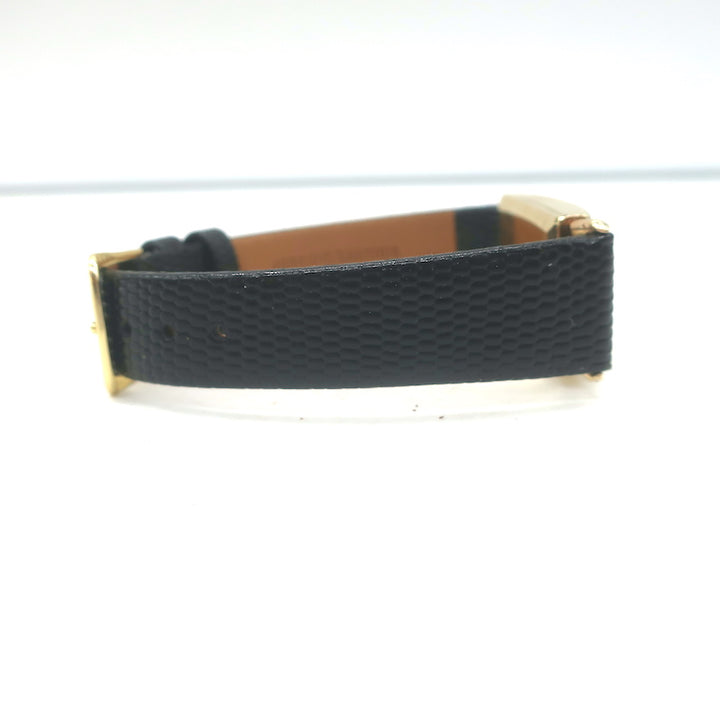 Vintage 1930s Longines 10k Gold-Filled Watch with Black Leather Band Unisex